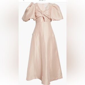Aje
Dusk Knot Cutout Puff
Sleeve Linen Blend
Midi Dress